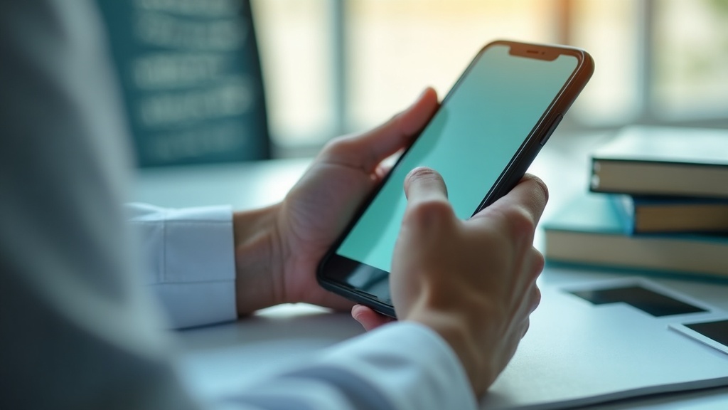 Un médico revisando su presencia en internet