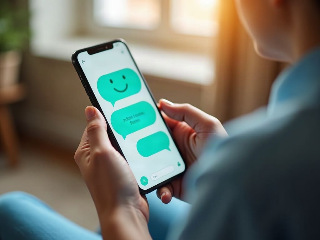 Paciente usando WhatsApp para pedir una cita